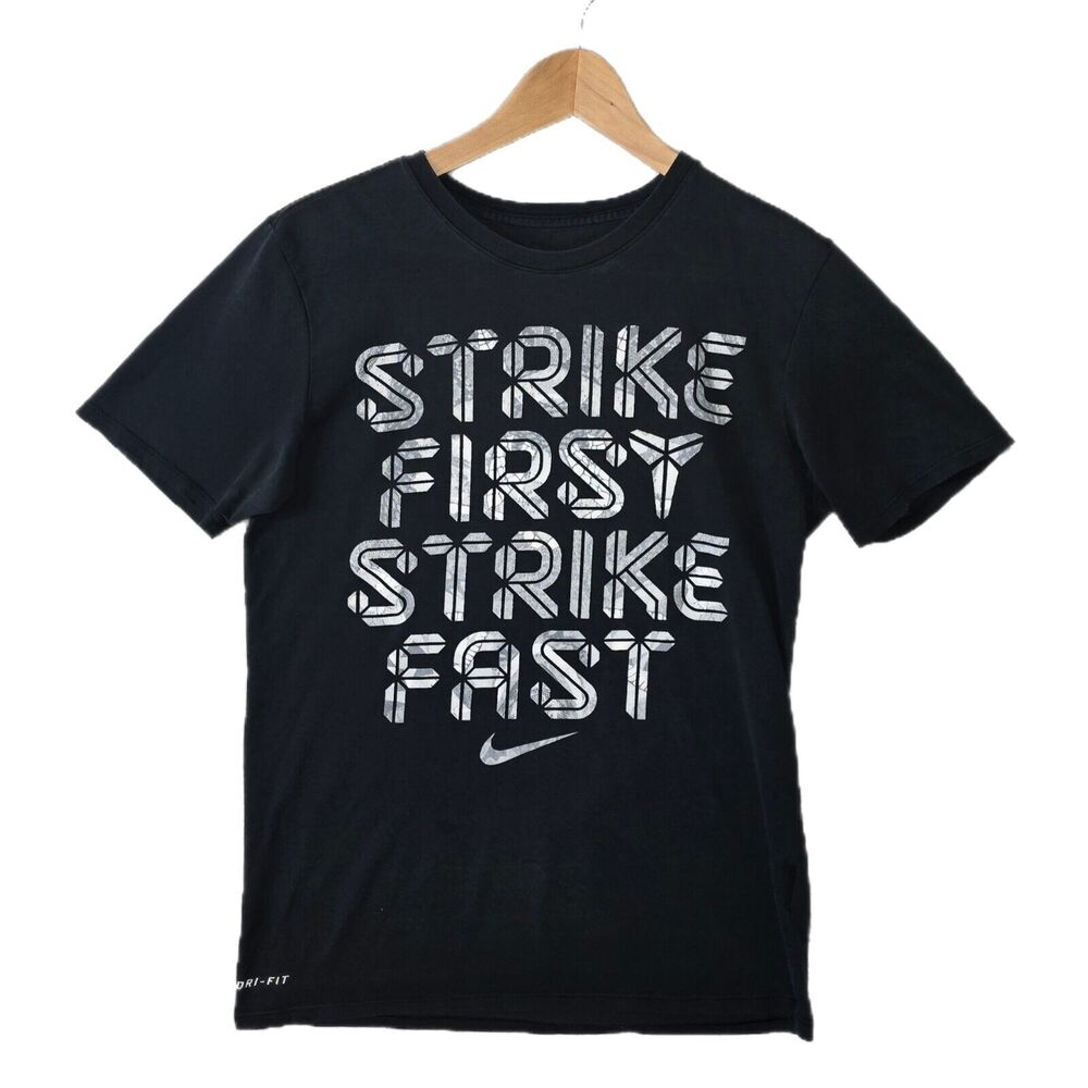 Nike Kobe Bryant Strike First Strike Fast Shirt Size Small Dri Fit Lakers Vtg